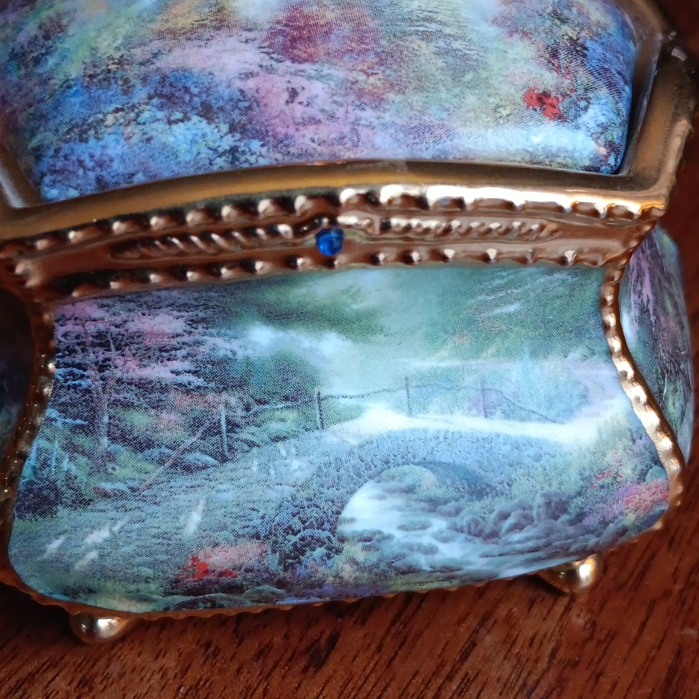 2003 Thomas Kinkades Blessing "Find Peace" Music box No. B1746 Amazing Grace - Picture 4 of 10